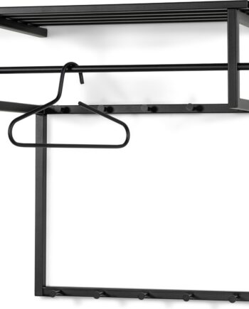 Knagerække Med Hattehylde Spinder Design Rizzoli   Sortlakeret Stål H76ã B76ã D34 Cm