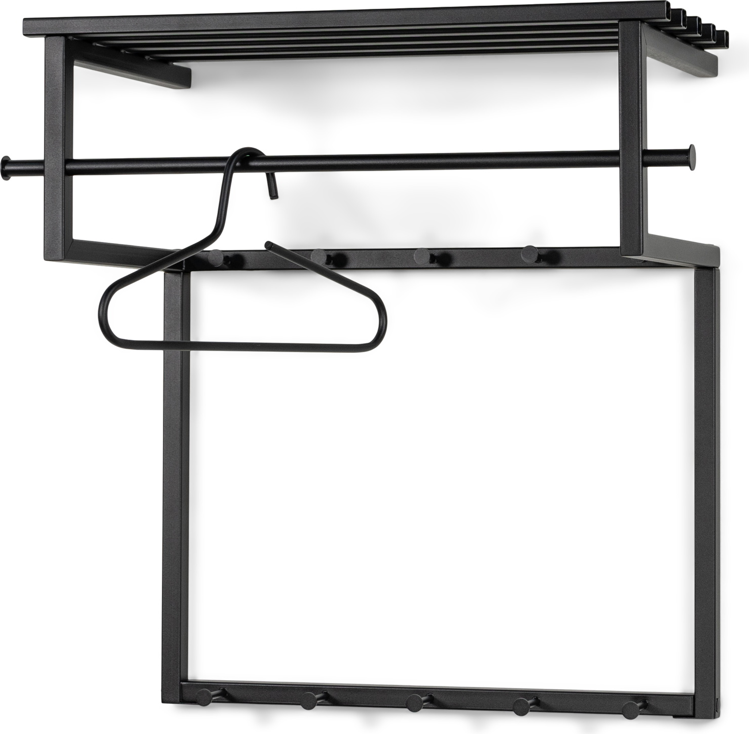 Knagerække Med Hattehylde Spinder Design Rizzoli   Sortlakeret Stål H76ã B76ã D34 Cm