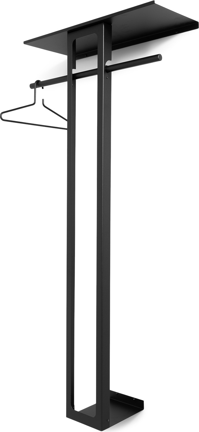 Knagerække Og Hattehylde Spinder Design Luno   Sortlakeret Stål H160xb70xd30 Cm