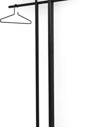 Knagerække Og Hattehylde Spinder Design Luno Mat Sort Stål H160xb100 Cm