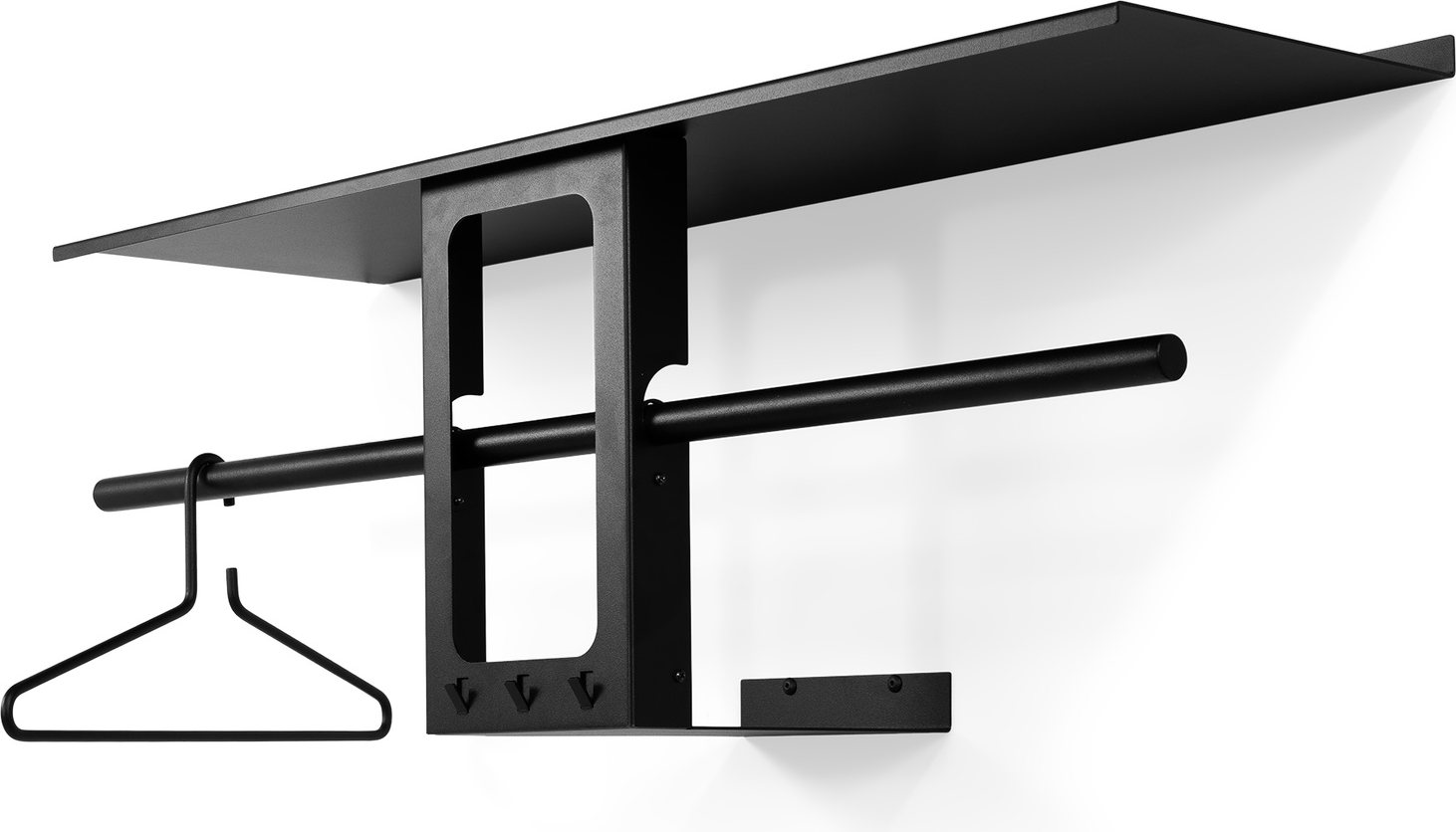 Knagerække Og Hattehylde Spinder Design Luno Sort Stål 35 5ã 100ã 30 Cm