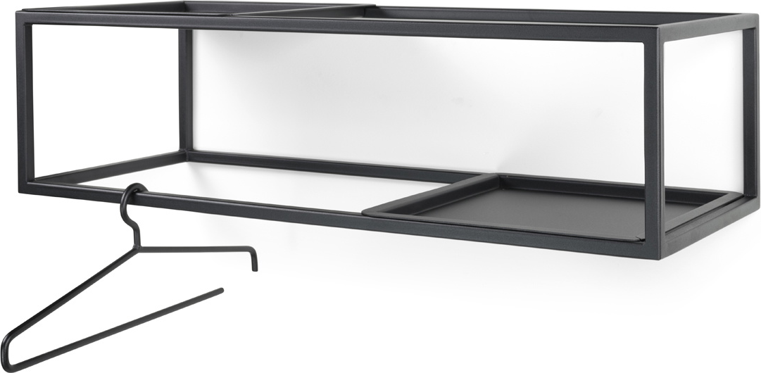 Knagerække Og Hattehylde Spinder Design Strato Stål Sort Minimalistisk Design 78ã 31 Cm