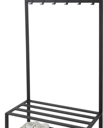 Knagerække Spinder Design Ivar  Fritstående Stålgarderobestativ Med   Kroge Og Skohylde  Sort