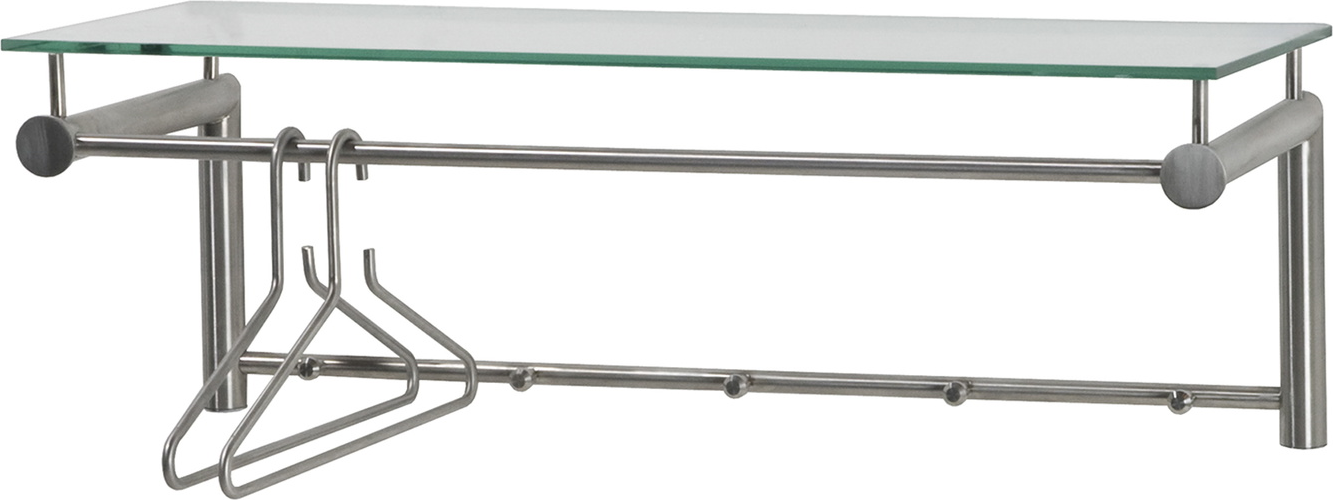 Knagerække Spinder Design Suza Rustfrit Stål Med Glas-hylde   Kroge 79ã 29 Cm