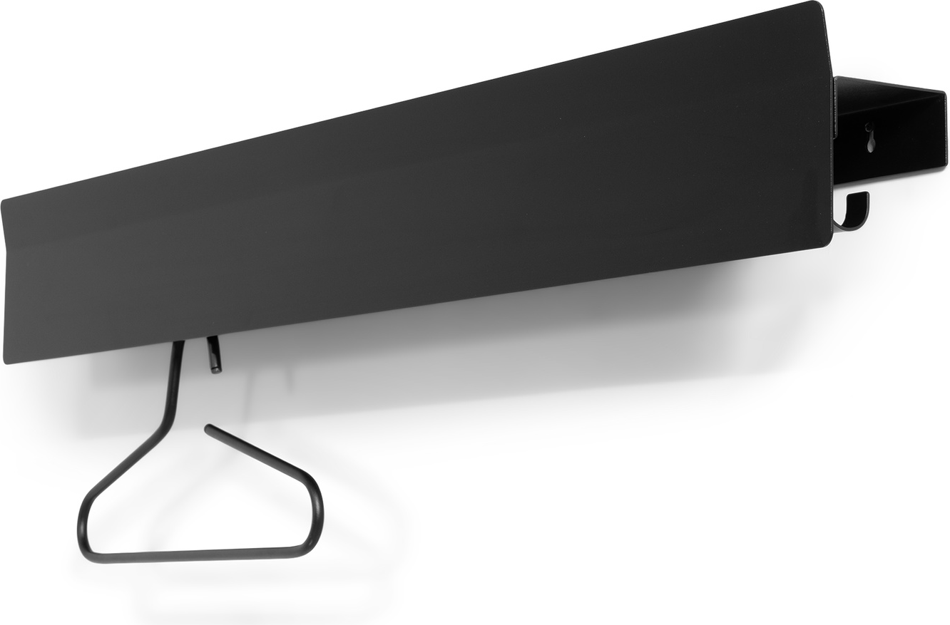 Knagerække Spinder Design Vigilo   Vægmonteret Sortlakeret Stål 120 Cm  12 Skjulte Tøjknager  Diskret Hylde