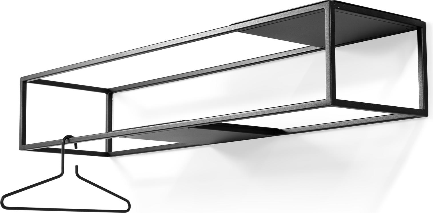 Knagerække   Væghylde Spinder Design Strato Sort Stål 118 Cm