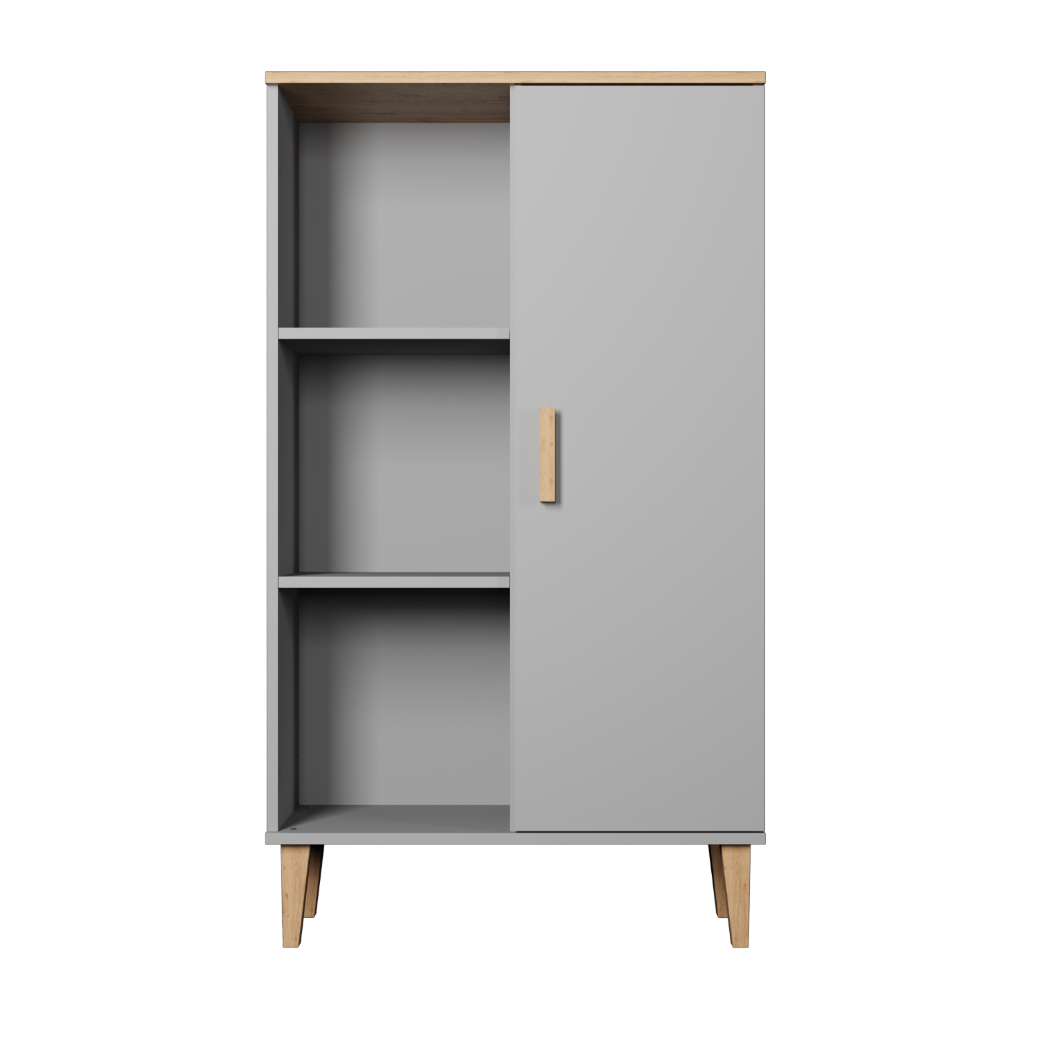 Kocot Denver Bogreol       Låge Og   Hylder Chinchilla Grå Og Natur Hickory Spånplader  :120cm X80cm   Cm
