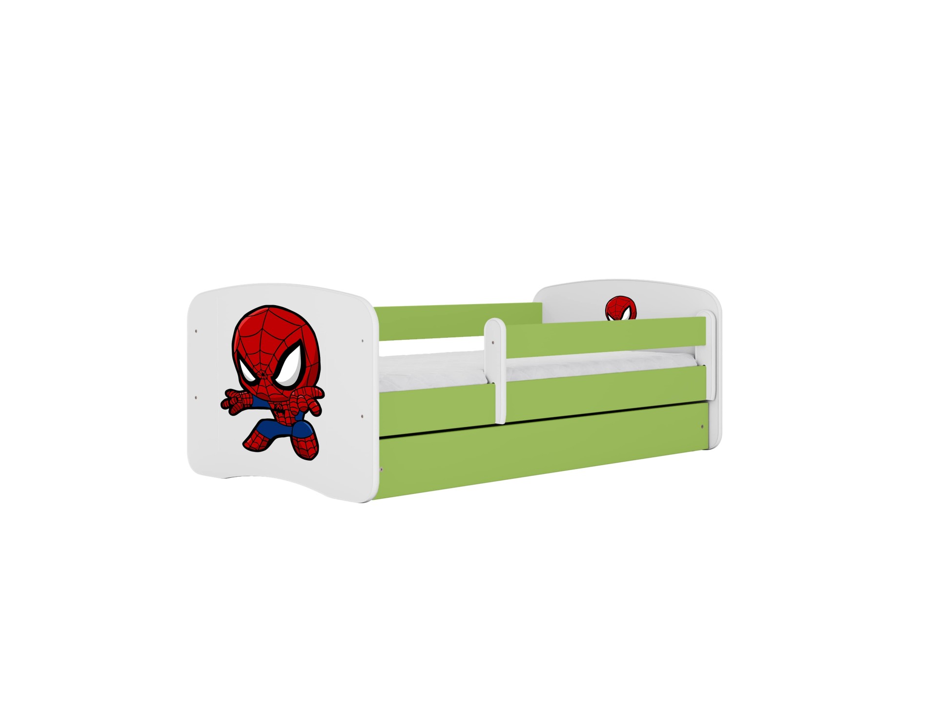 Kocot Kids Seng Babydreams Green Spiderman Med Skuffe Med Madras 180 80