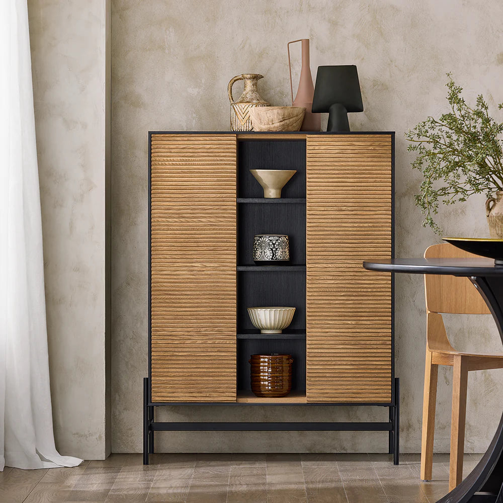 Kommode Med Masser Af Opbevaringsplads  Japandi-look  92x40x119 Cm