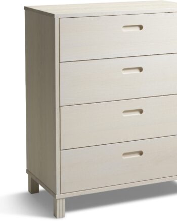 Kommode Oscarssons Möbel Leon   Hvidolieret Massiv Ask Med   Skuffer   H93ã B75ã D40 Cm