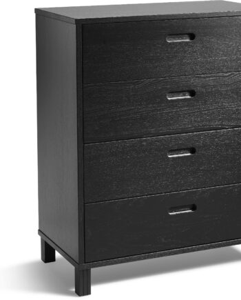 Kommode Oscarssons Möbel Leon   Sortbejdset Massiv Ask Med   Skuffer H93xb75xd40 Cm