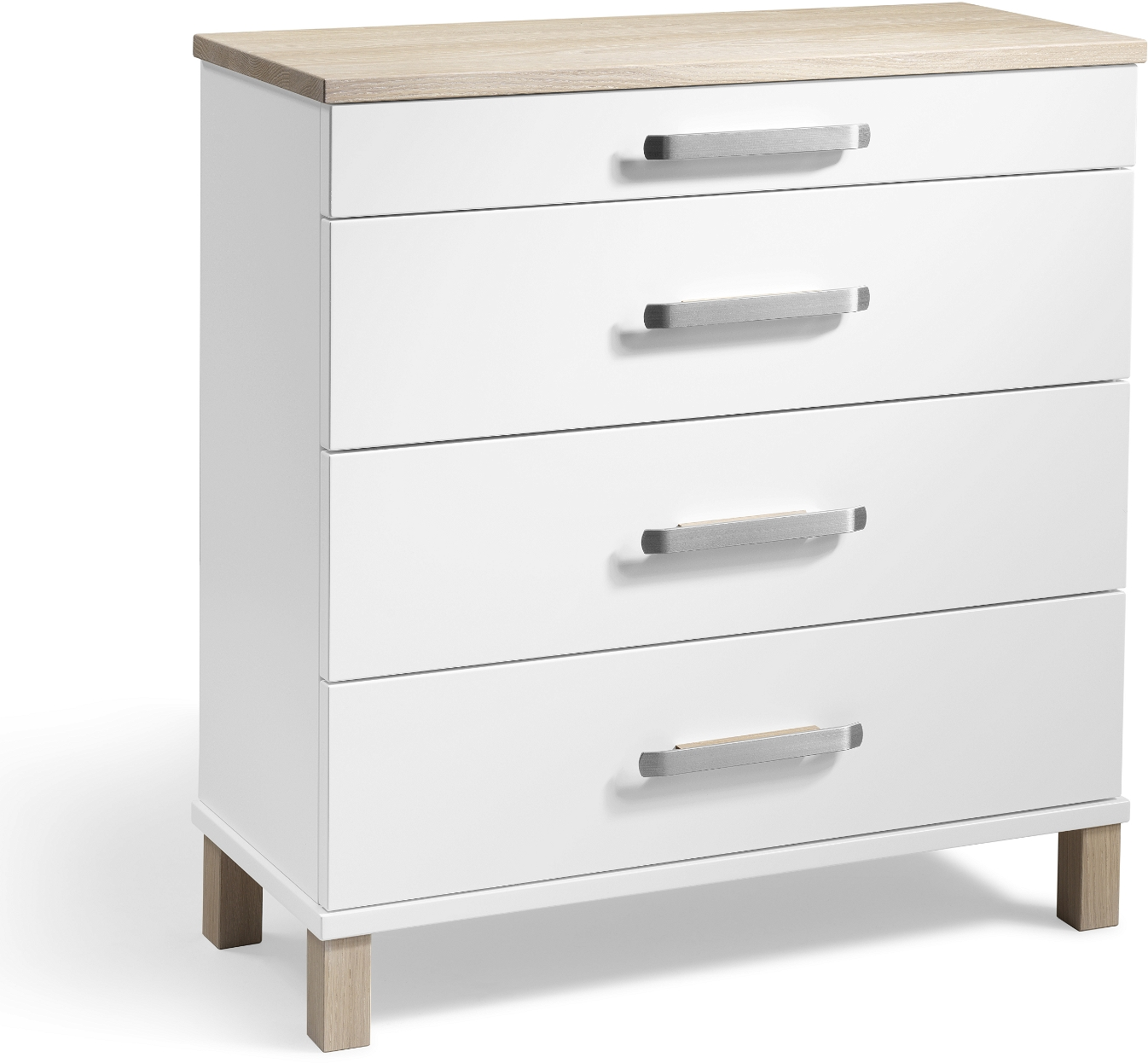 Kommode Oscarssons Möbel Nadja Mdf Massiv Eg Hvid Hvidolieret Eg Med Skuffer H75ã B70ã D31 Cm