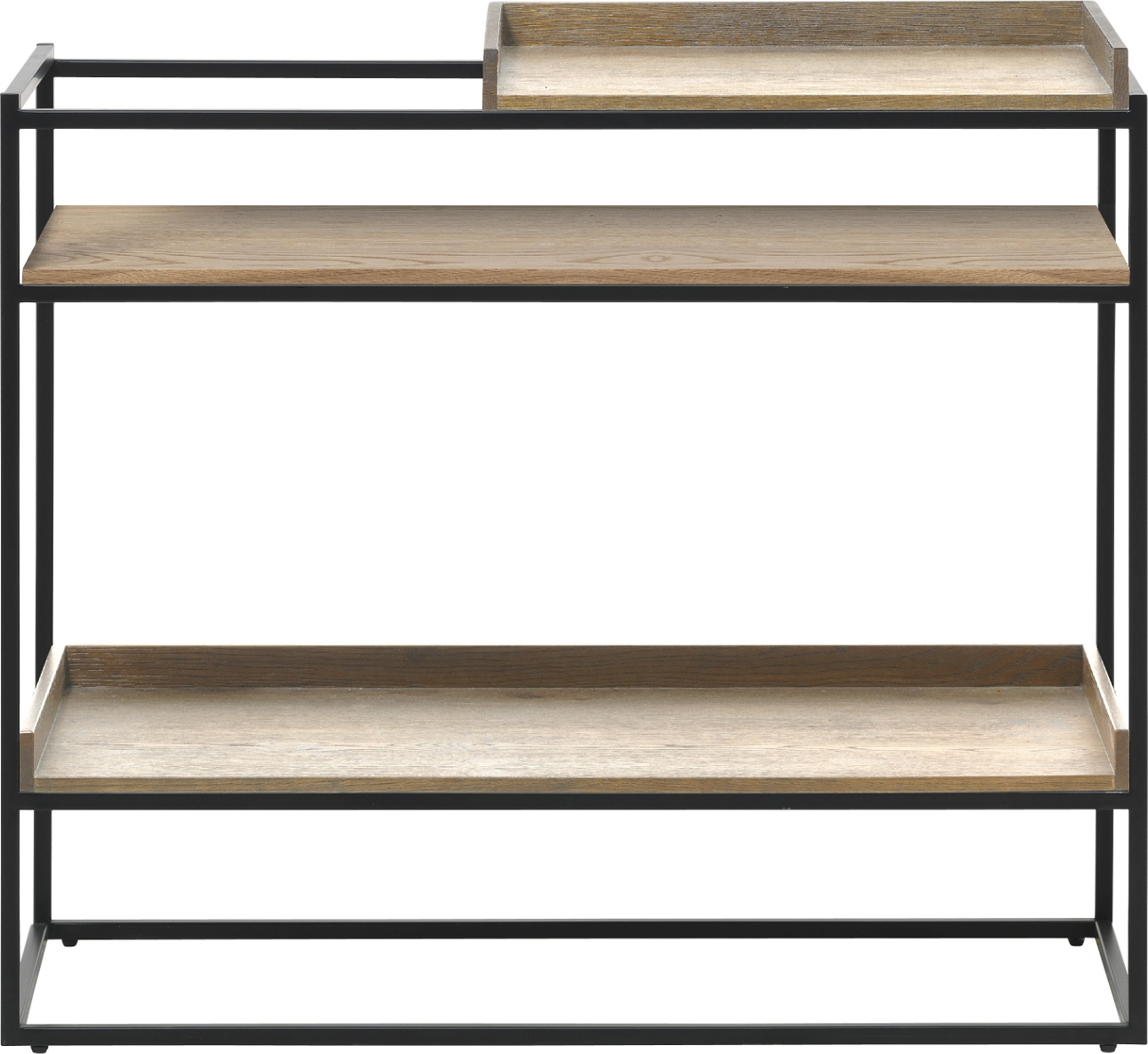 Konsolbord Nordique Design Rivoli   Massivt Egetræ Og Sort Metal  79   38   90 Cm