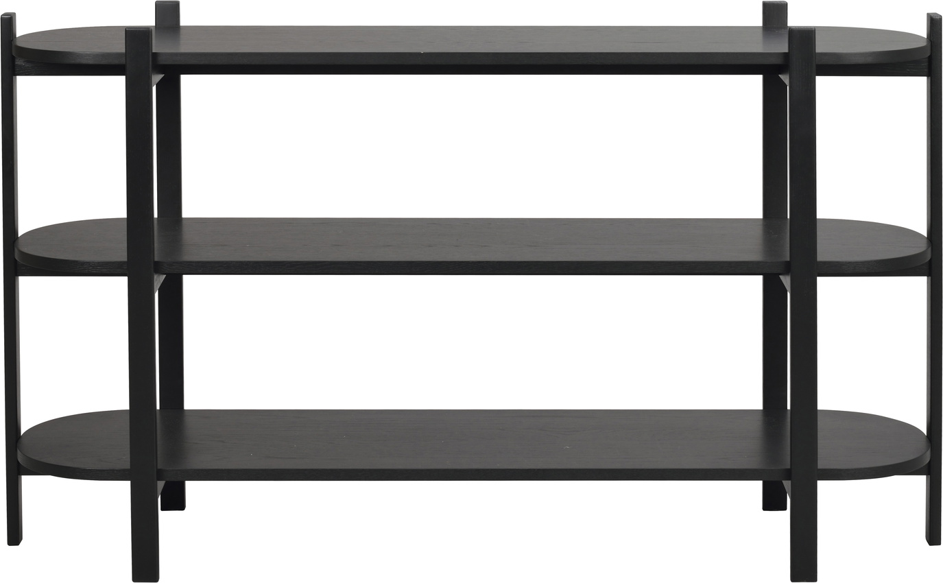 Konsolbord Rowico Tolsona Sortlakeret Træ   Hylder H85xb39xl144 Cm