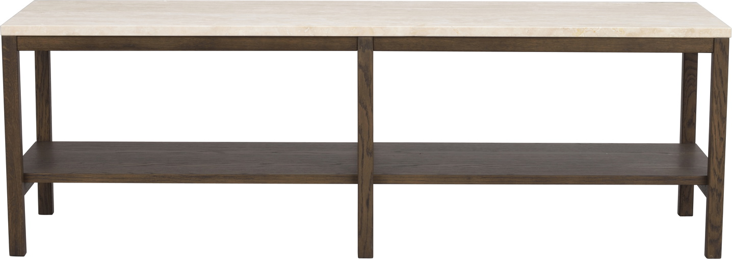 Konsolbord Tv-bord Rowico Orwel   Travertin Og Egetræ Beige Brun L140xd40xh45 Cm