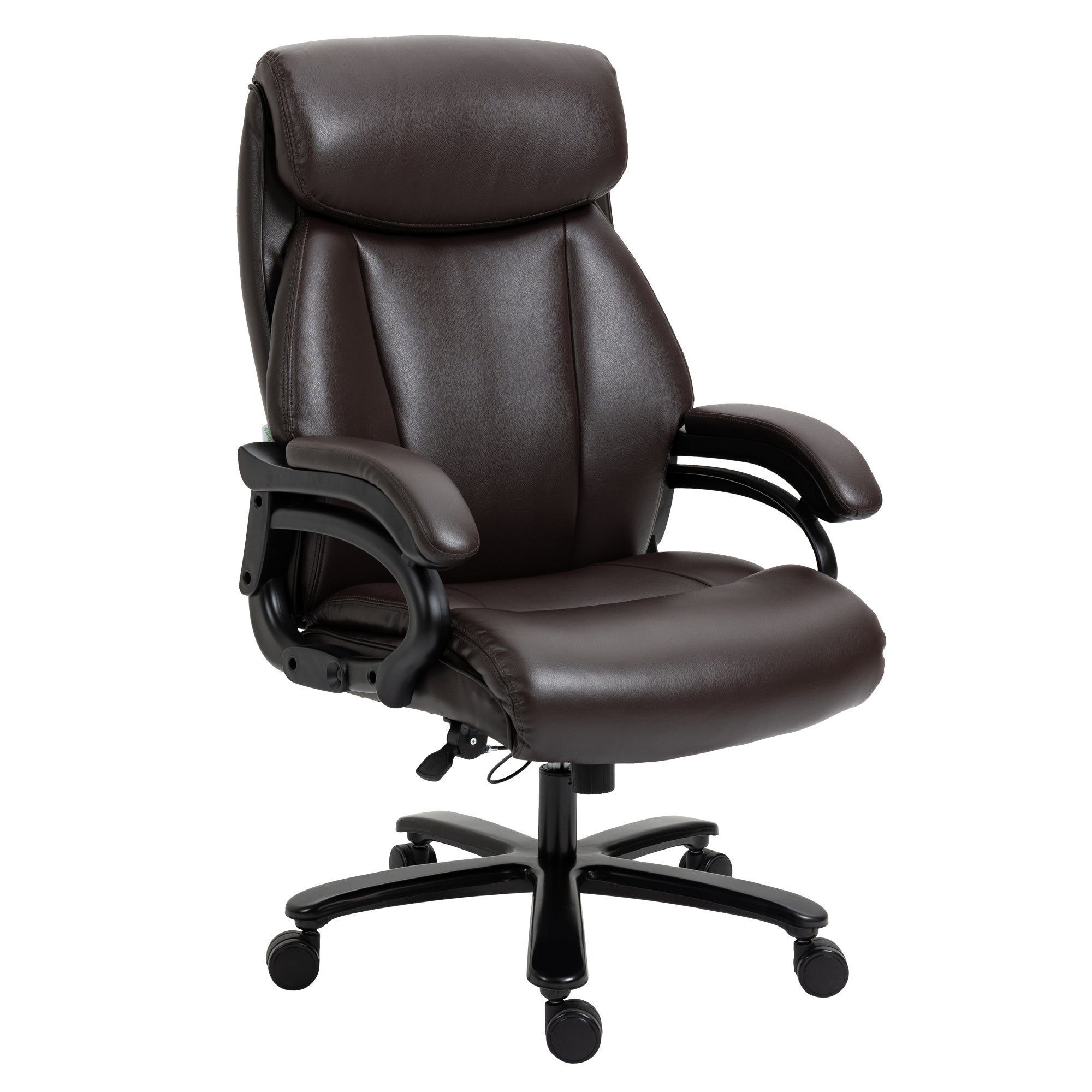 Kontorstol  Executive Stol  Gaming Stol  Drejestol  Gyngefunktion  Tyk Polstring  180 Kg Lasteevne  Ergonomisk Design  Højdejusterbar  Kunstlæder  Brun  72   83   114-122 Cm