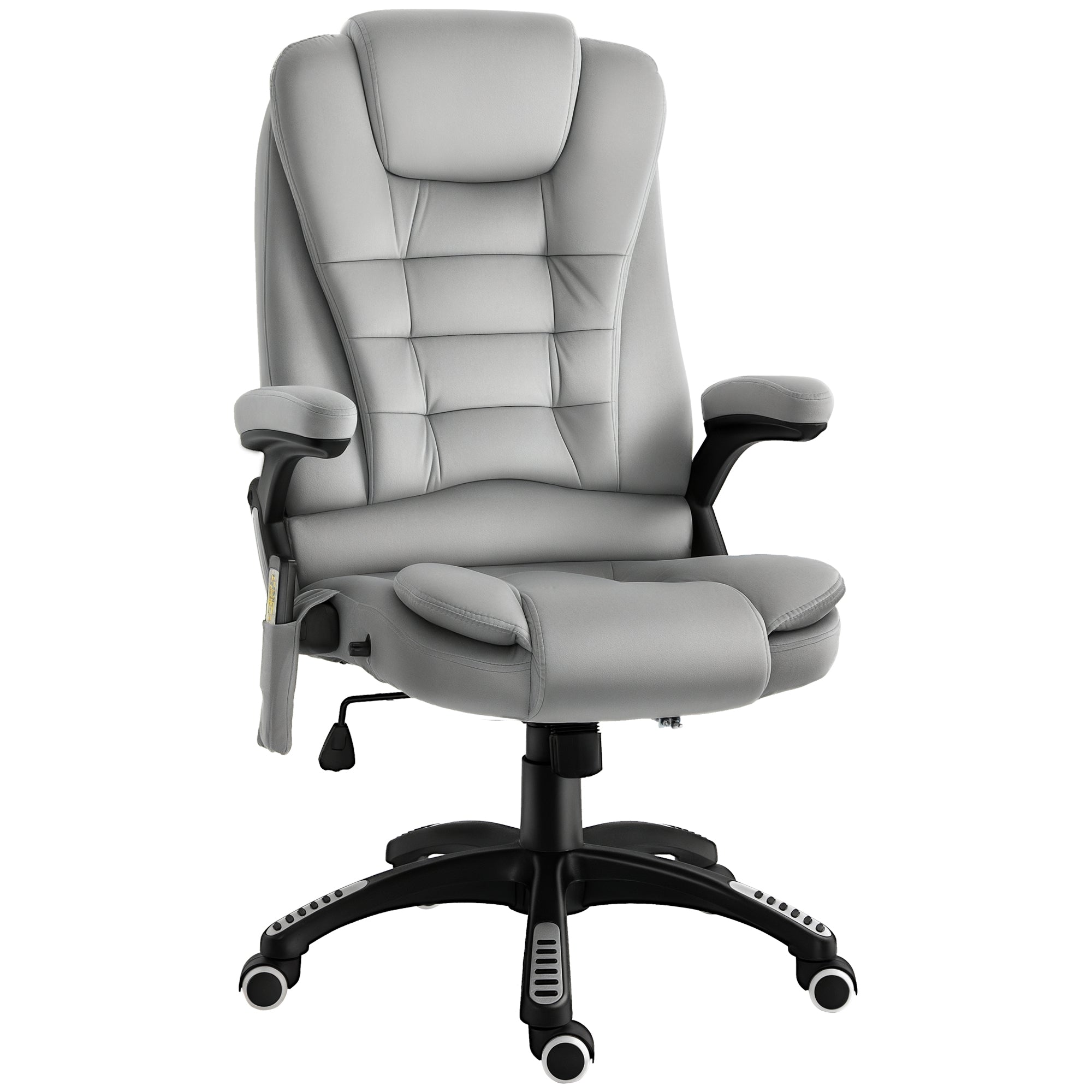 Kontorstol Med Vibrationsmassage  Ergonomisk Skrivebordsstol Med Varme- Og Lænefunktioner  Højdejusterbar Lederstol Med Fjernbetjening  Sidelomme  Fløjlslook  Brun