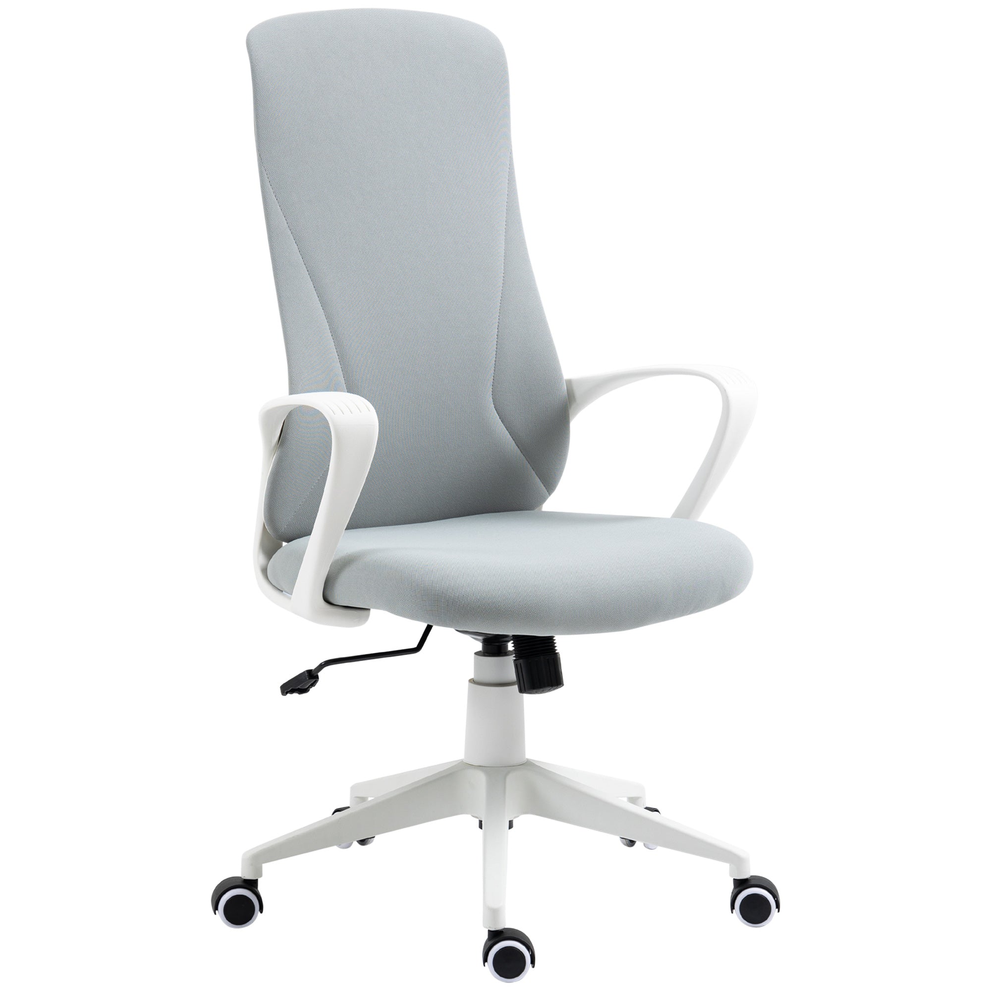 Kontorstol Med Vippefunktion  Højdejusterbar  Op Til 120 Kg  Ergonomisk  Drejelig  62   56   110-119   Cm  Lysegrå