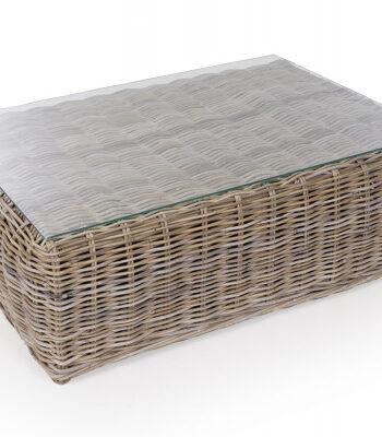 Kubu Sofabord   Glasplade Naturrattan