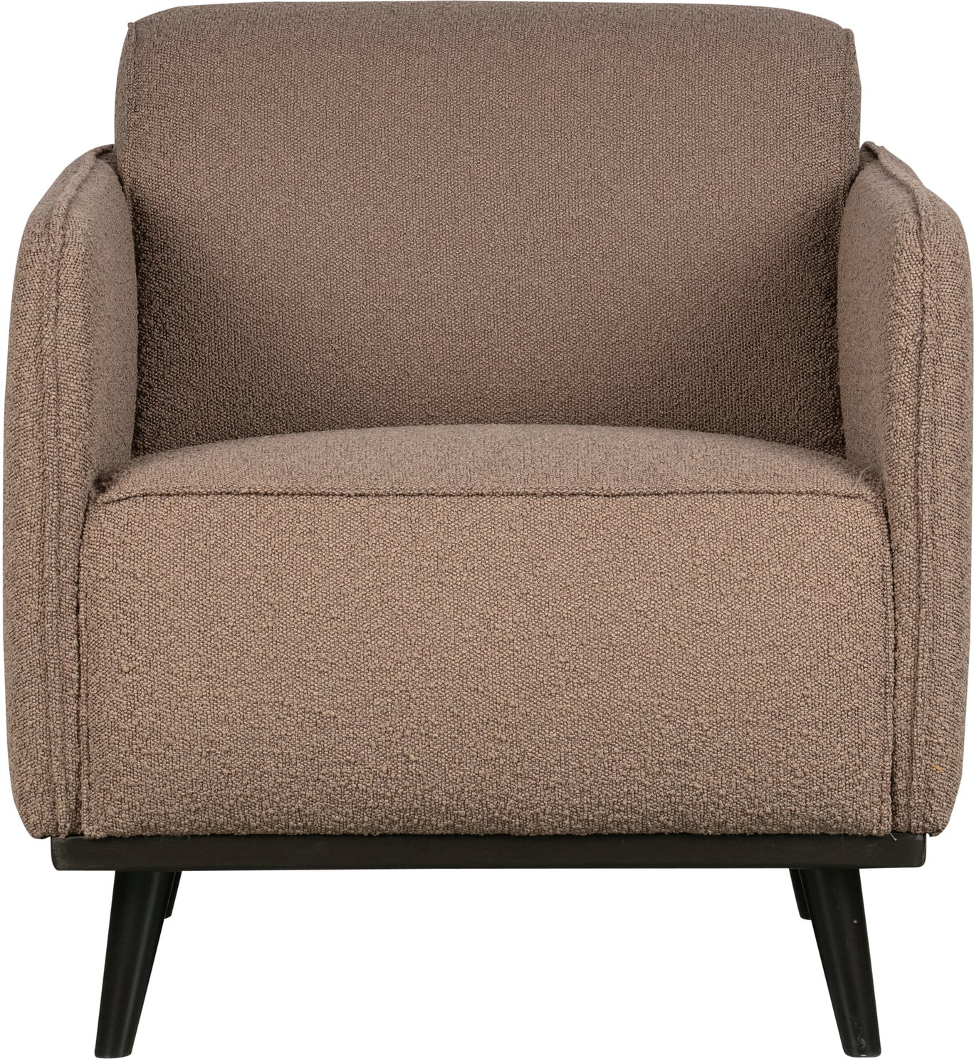 Lænestol Woood Statement Bouclé Nougat Massivt Træ Stel Høj Komfort H77ã B72ã D93 Cm
