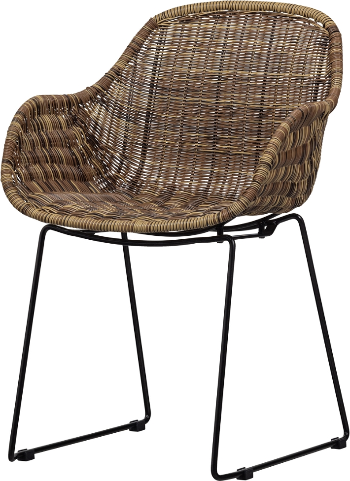 Lænestol Woood Willow Natur Kunstig Rattan   Metal Til Inde- Og Udendørs Brug