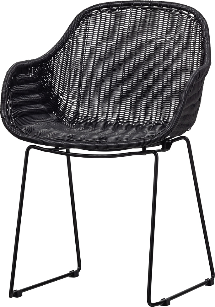 Lænestol Woood Willow   Sort Kunstig Rattan   Metal  H83xb56xl57 Cm
