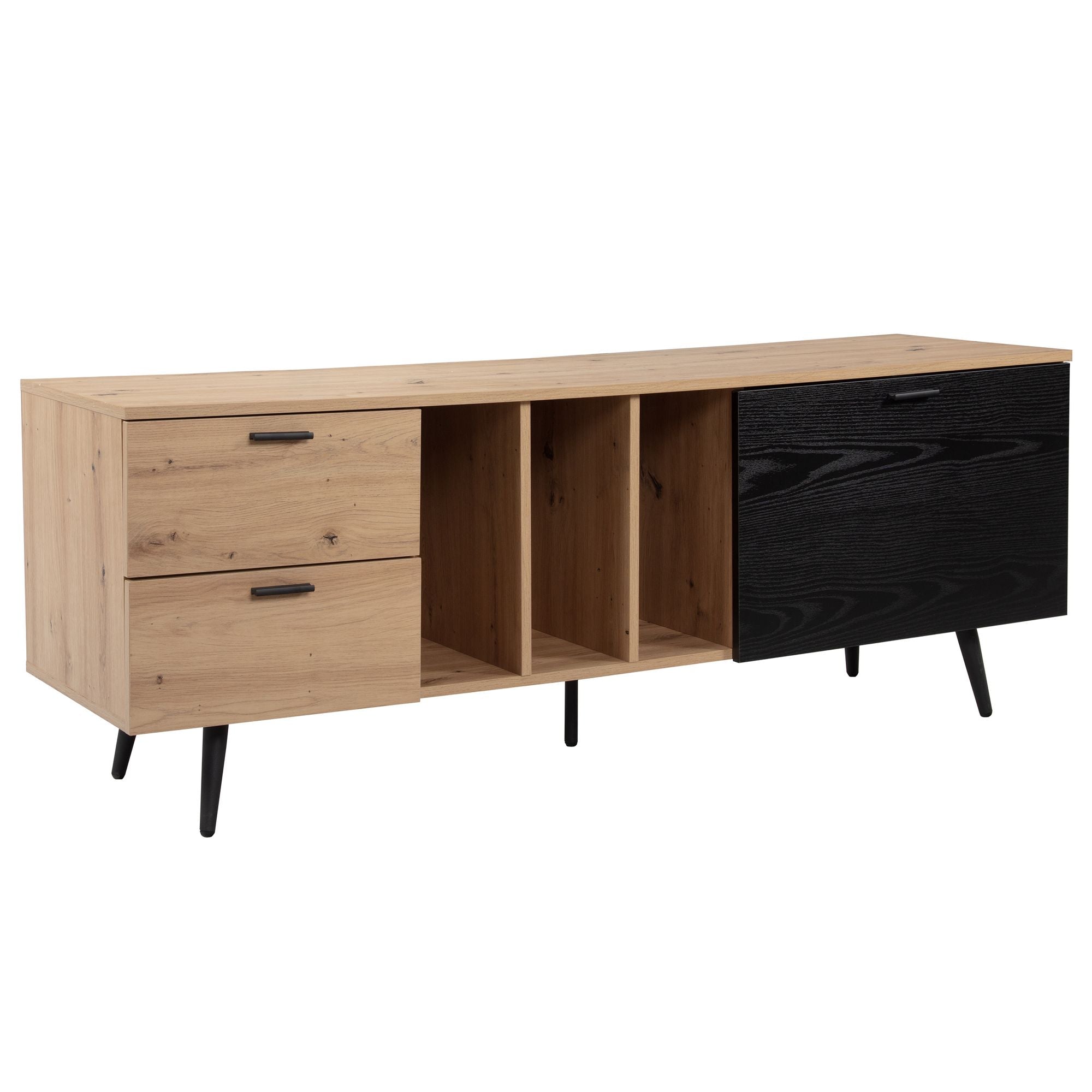 Lavt Tv-bord   Egedekor Og Sort 150x55x40 Cm