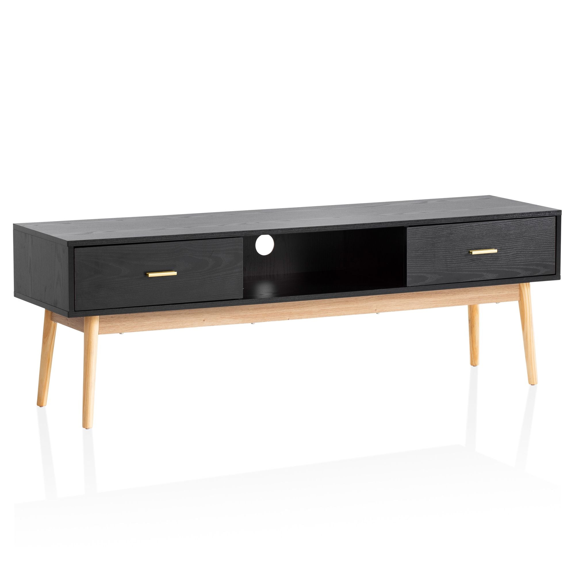 Lavt Tv-bord   Sort  Skandi-stil 150x50x40 Cm