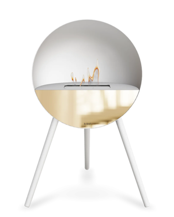 Le Feu Eye Bioethanolpejs   Hvid Hvide Ben Hvid Top Rose Gold Front  : Erling Christensen Møbler
