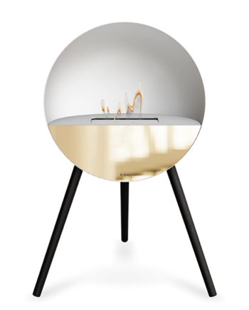 Le Feu Eye Bioethanolpejs   Hvid Sorte Ben Hvid Top Rose Gold Front  : Erling Christensen Møbler