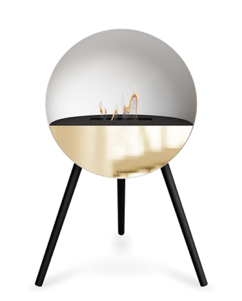 Le Feu Eye Bioethanolpejs   Hvid Sorte Ben Sort Top Rose Gold Front  : Erling Christensen Møbler