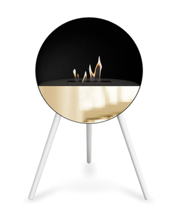 Le Feu Eye Bioethanolpejs   Sort Hvide Ben Sort Top Rose Gold Front  : Erling Christensen Møbler