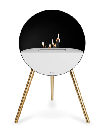 Le Feu Eye Bioethanolpejs   Sort Rose Gold Ben Hvid Top Hvid Front  : Erling Christensen Møbler