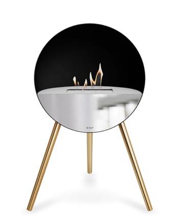 Le Feu Eye Bioethanolpejs   Sort  Rose Gold Ben Hvid Top Spejl Front  : Erling Christensen Møbler