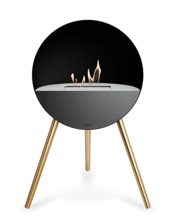 Le Feu Eye Bioethanolpejs   Sort  Rose Gold Hvid Top Sort Front  : Erling Christensen Møbler