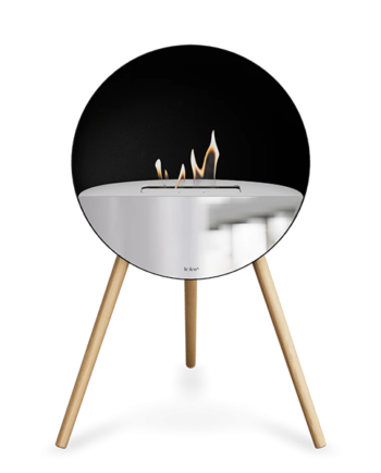 Le Feu Eye Bioethanolpejs   Sort Sæbebehandlet Eg Hvid Top Glas Front  : Erling Christensen Møbler