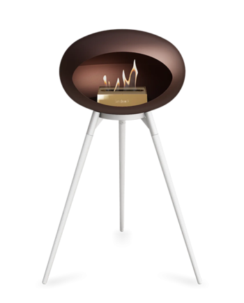 Le Feu Ground Wood High   Mocca Hvide Ben Hvidt Stel Rose Gold Brænder  : Erling Christensen Møbler