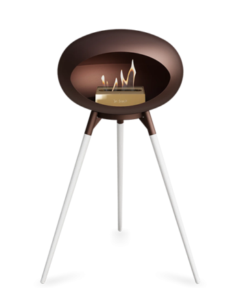 Le Feu Ground Wood High   Mocca Hvide Ben Mocca Stel Rose Gold Brænder  : Erling Christensen Møbler