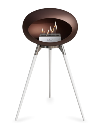 Le Feu Ground Wood High   Mocca Hvide Ben Poleret Stål Stel Stål Brænder  : Erling Christensen Møbler