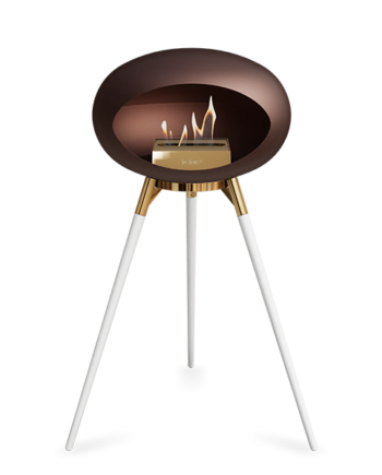 Le Feu Ground Wood High   Mocca Hvide Ben Rose Gold Stel Rose Gold Brænder  : Erling Christensen Møbler