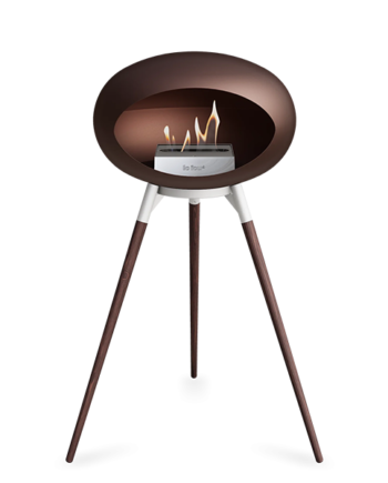Le Feu Ground Wood High   Mocca Røget Eg Ben Hvidt Stel Stål Brænder  : Erling Christensen Møbler