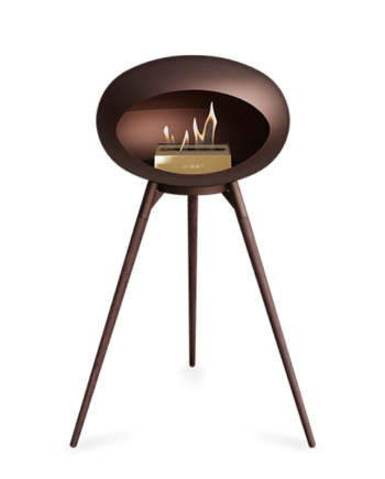Le Feu Ground Wood High   Mocca Røget Eg Ben Mocca Stel Rose Gold Brænder  : Erling Christensen Møbler