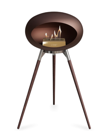 Le Feu Ground Wood High   Mocca Røget Eg Ben Poleret Stål Stel Rose Gold Brænder  : Erling Christensen Møbler