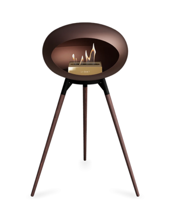 Le Feu Ground Wood High   Mocca Røget Eg Ben Sort Stel Rose Gold Brænder  : Erling Christensen Møbler