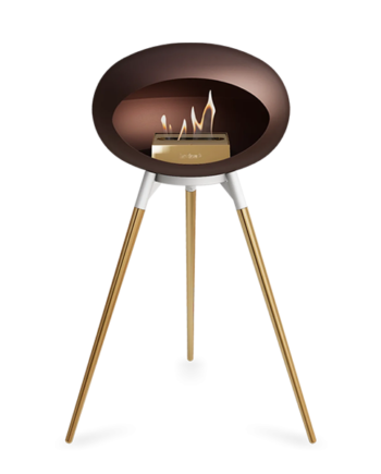 Le Feu Ground Wood High   Mocca Rose Gold Ben Hvid Stel Rose Gold Brænder  : Erling Christensen Møbler