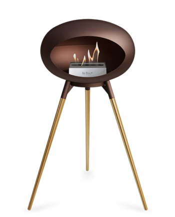 Le Feu Ground Wood High   Mocca Rose Gold Ben Mocca Stel Stål Brænder  : Erling Christensen Møbler