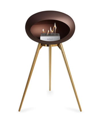 Le Feu Ground Wood High   Mocca Rose Gold Ben Rose Gold Stel Stål Brænder  : Erling Christensen Møbler