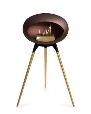 Le Feu Ground Wood High   Mocca Rose Gold Ben Sort Stel Rose Gold Brænder  : Erling Christensen Møbler