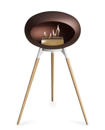 Le Feu Ground Wood High   Mocca Sæbebehandlet Eg Ben Hvidt Stel Rose Gold Brænder  : Erling Christensen Møbler