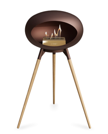 Le Feu Ground Wood High   Mocca Sæbebehandlet Eg Ben Mocca Stel Rose Gold Brænder  : Erling Christensen Møbler